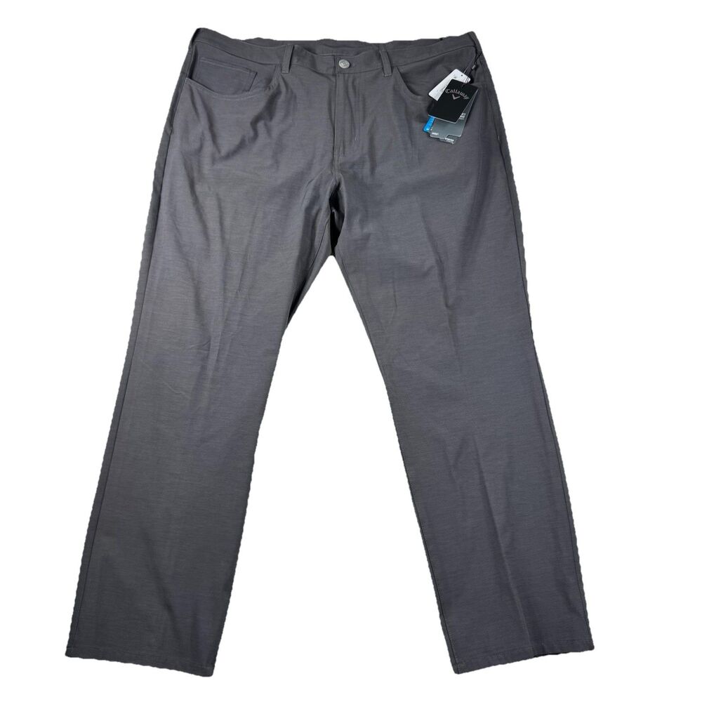 CALLAWAY Opti Dri Heather Dark Gray Performance Tech Golf Pants Men's 40x30 NWT